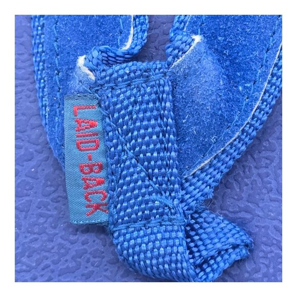 Vtg Mens Laid-Back Golf Flip Flops Sandals Cleats Size Large 12-13 Red Blue NEW - Picture 3 of 10